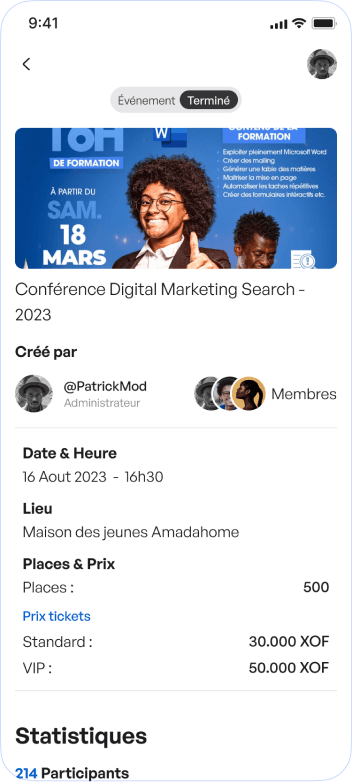 Preview Evenköo Manager App